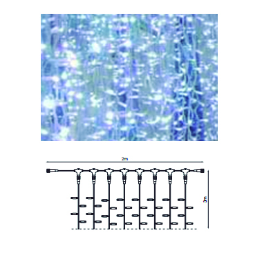 PRILUX 953153 CORTINA LED 2x3M 600 LED BLANC FRED CABLE BLANC